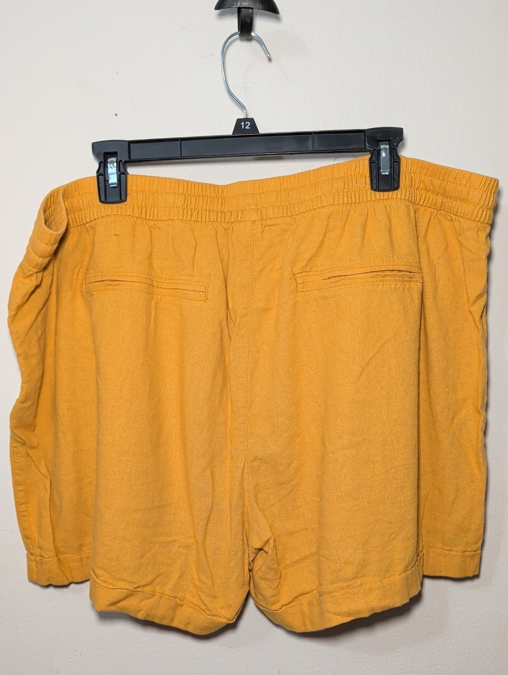 Old Navy Linen-Blend Shorts Yellow Drawstring Elastic Waistband Women's Size XXL - Picture 4 of 5